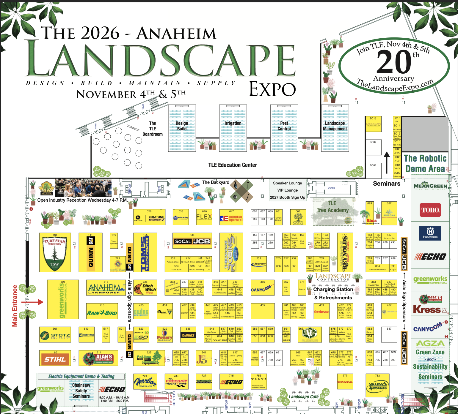 2026 Anaheim Landscape Expo show floor map